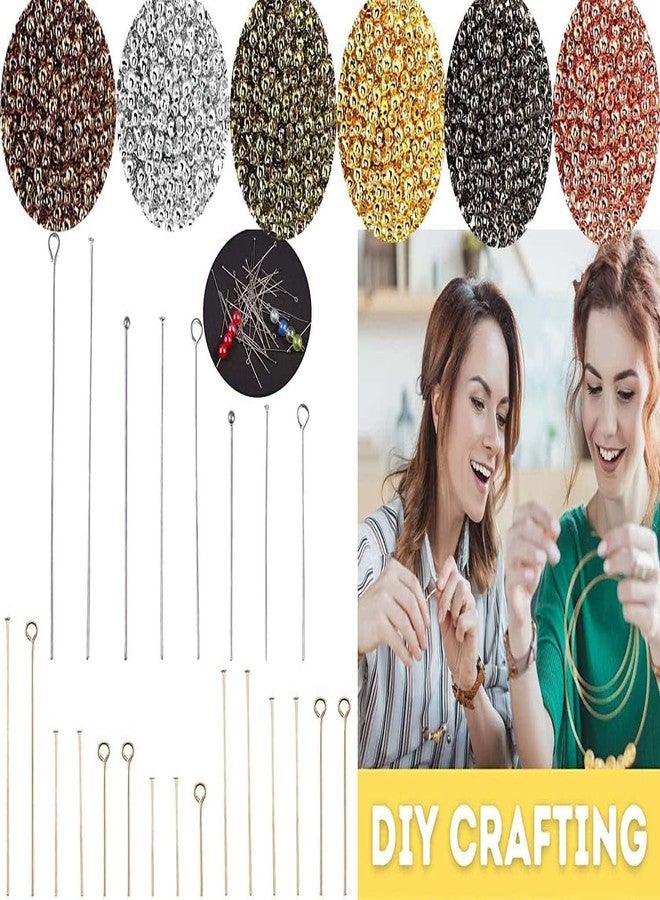 دي آي واي كرافتس دبابيس زينة مفتوحة العيون لصنع المجوهرات، 50 غرام، فضي لامع، دبابيس رأس لصنع المجوهرات، دبابيس عيون خرزية لصنع الأقراط، دبابيس زينة طينية لصنع القلائد والأساور، 30 مم (50 غرام، فضي لامع) - Image 4